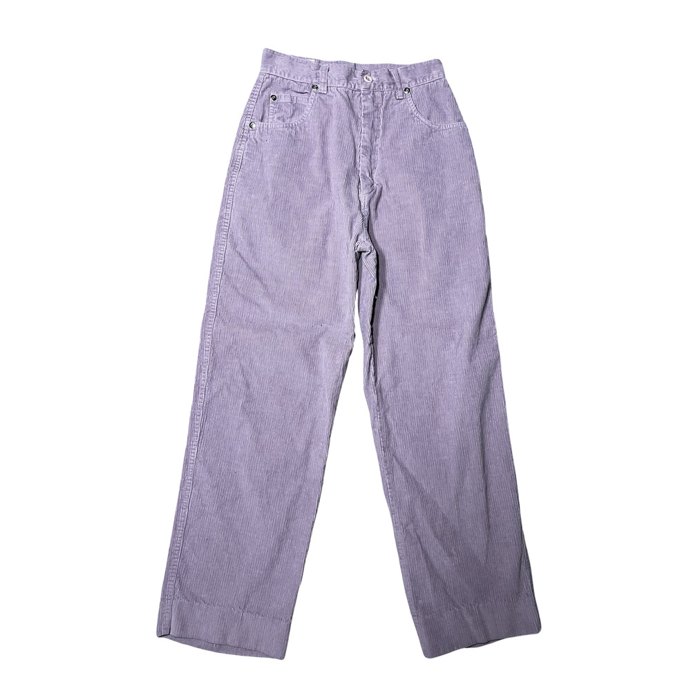Vintage Judys Pants Womens 24" Girls‎ 10 Purple Corduroy High Rise Wide Leg 80's